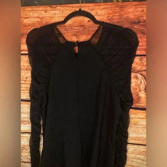Women’s Black Long Sleeve top with mesh sleeves - Picture 5 of 10
